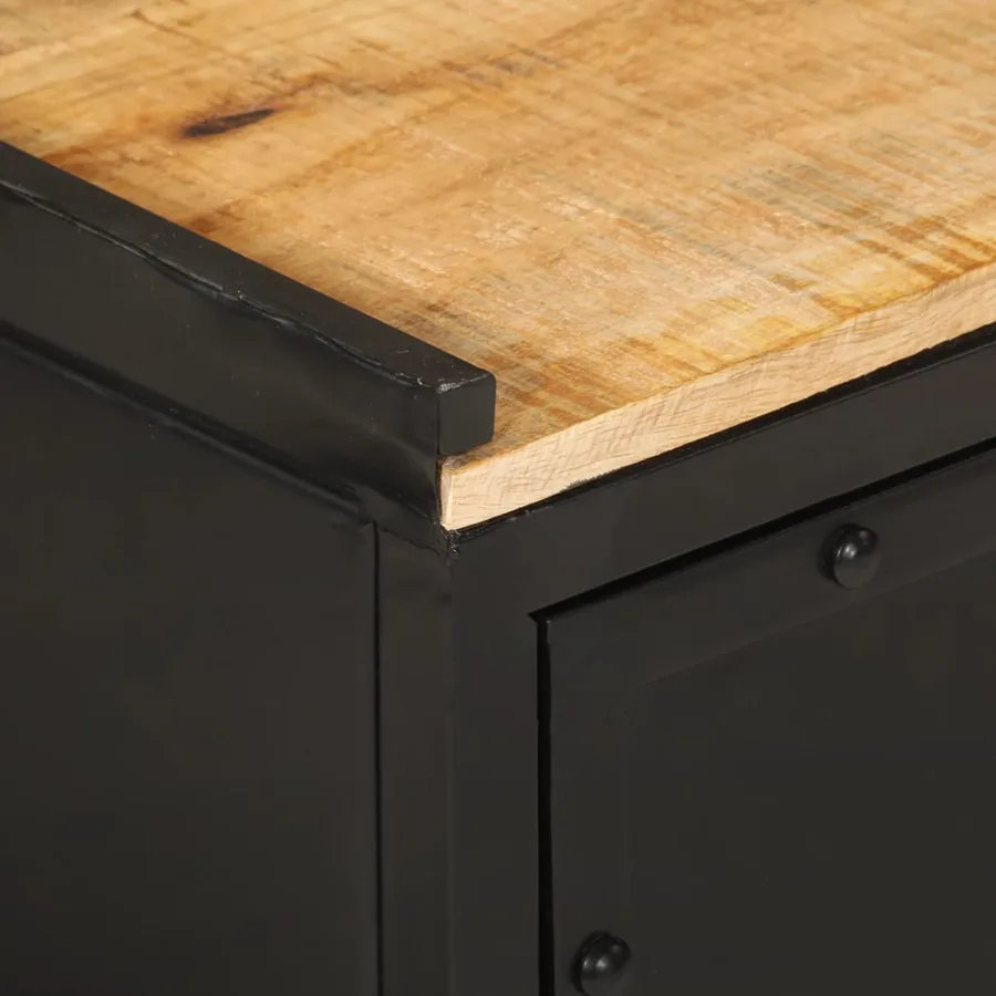 Armoire de salle de bain 40x30x50 cm fer et bois de manguier - 6