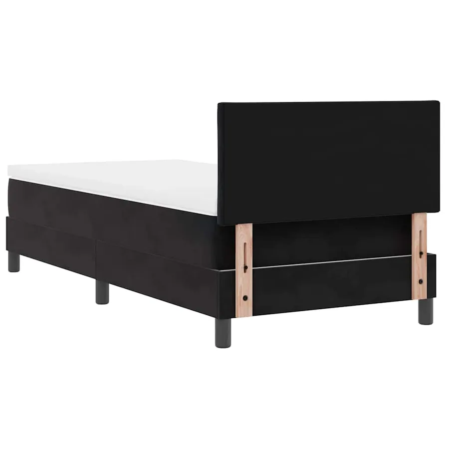 Lit à ressort LED avec matelas Noir 90 x 200 cm Velours - 10