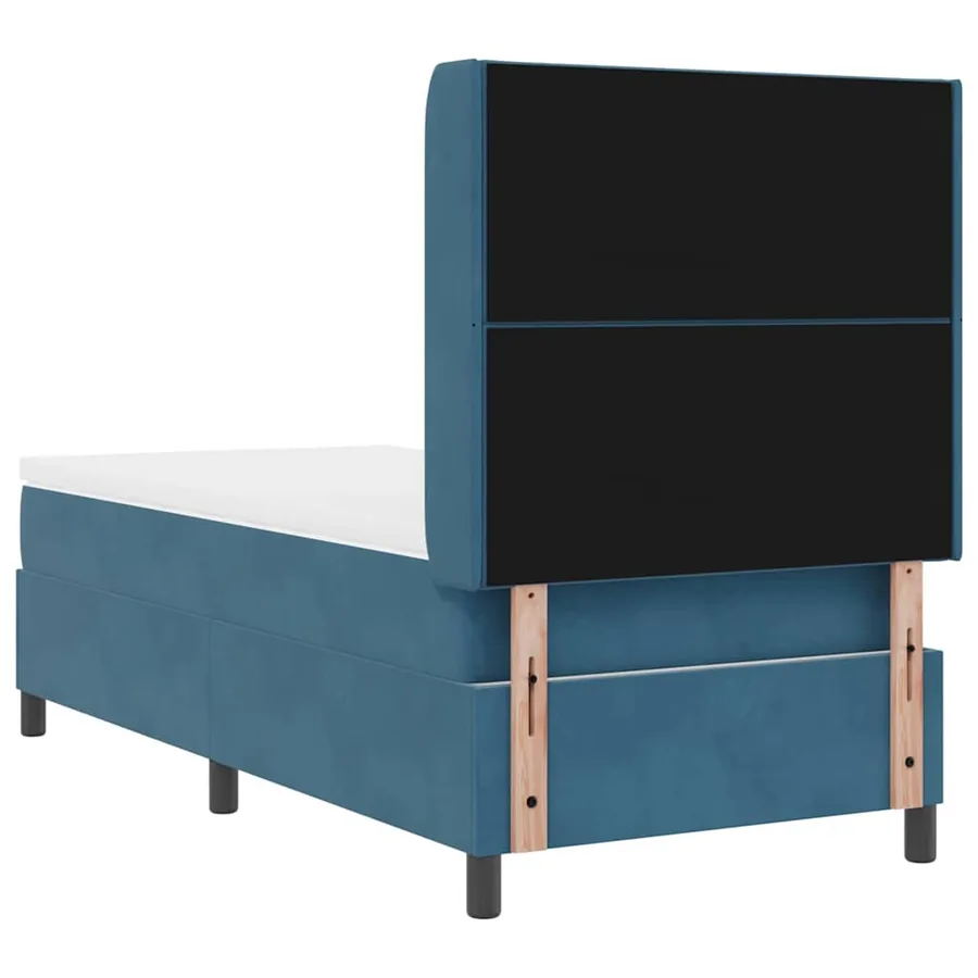 Lit à ressorts avec bandes LED Bleu 100 x 200 cm Velours - 10