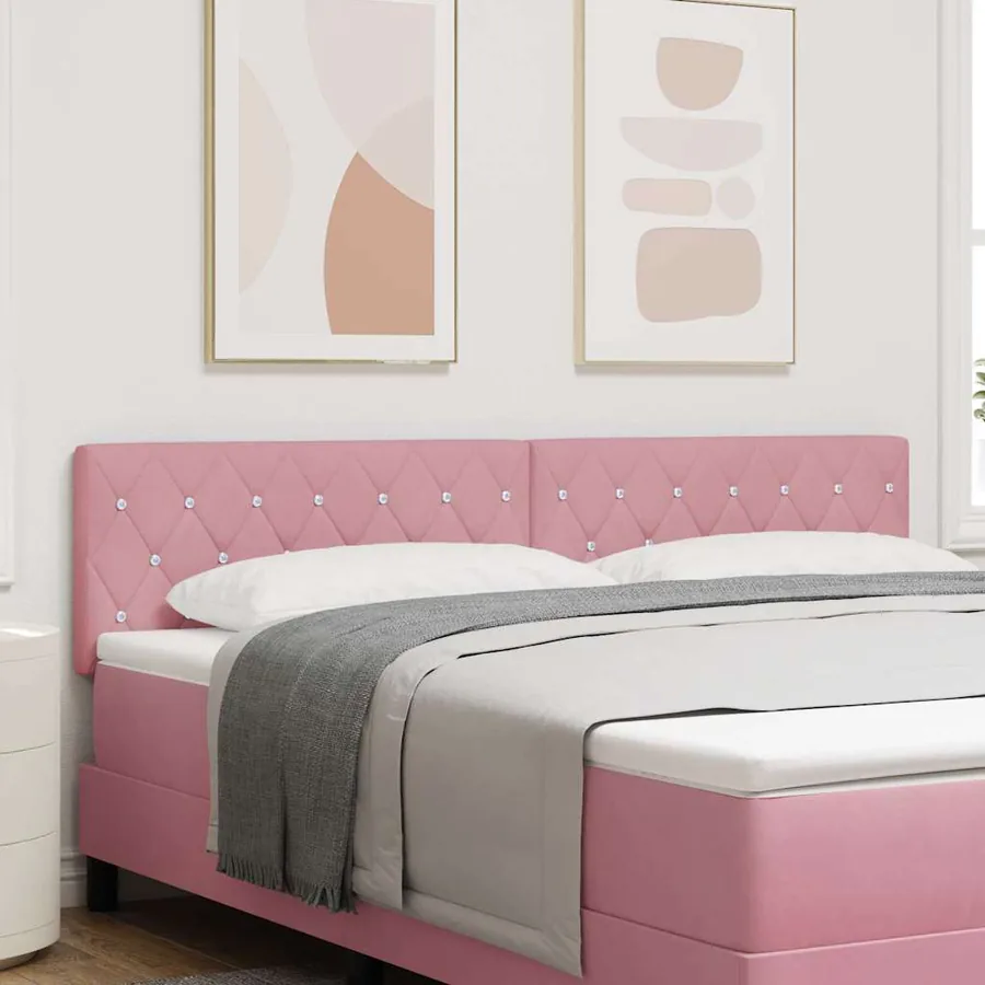 Tête de lit LED avec bandes LED Rose 180 cm Velours