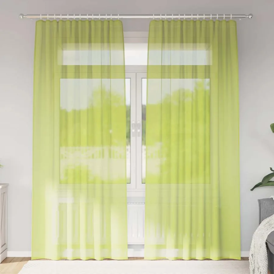 Rideaux en voile à œillets 2 pcs vert pomme