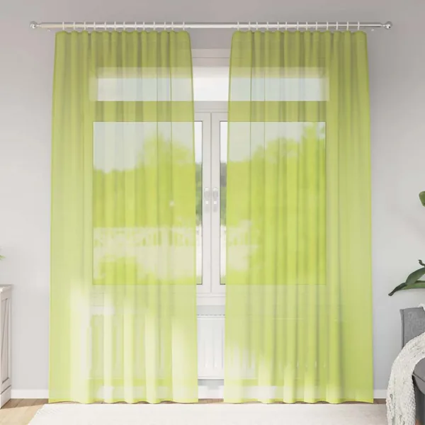 Rideaux en voile à œillets 2 pcs vert pomme