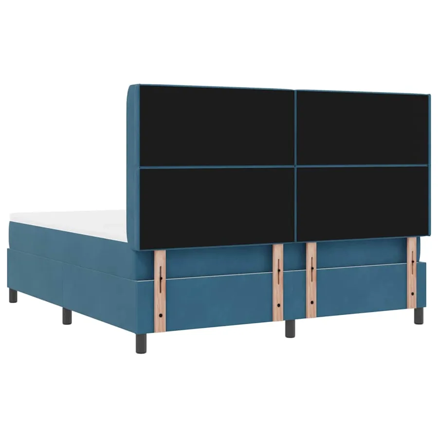Lit à ressorts avec matelas avec LED Bleu 180 x 200 cm Velours - 10