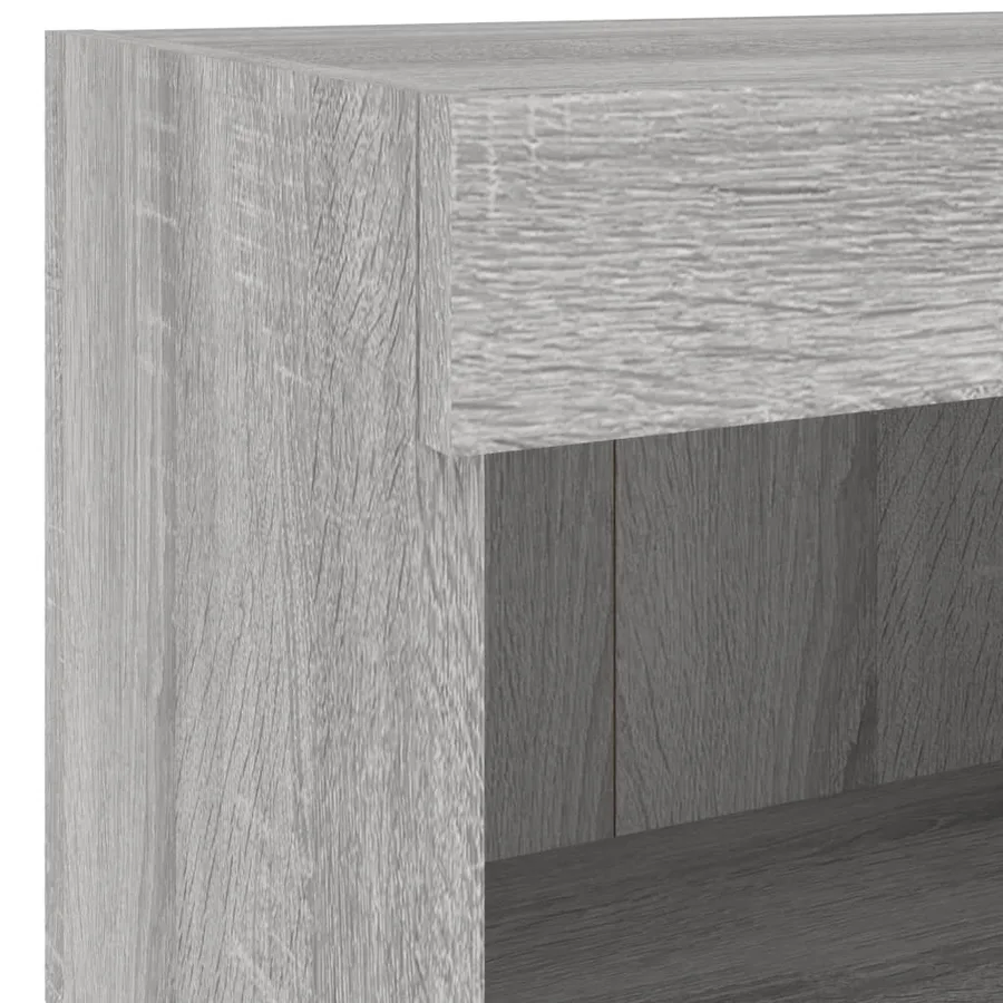 Table de chevet murale avec lumières LED sonoma gris - 10