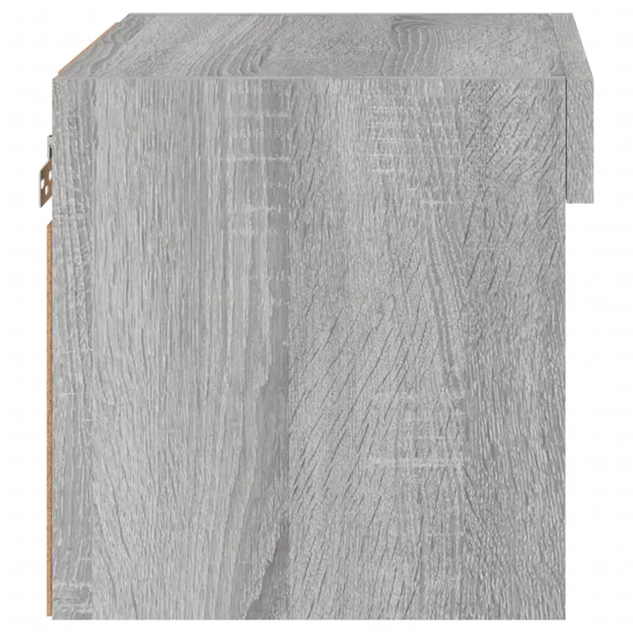Table de chevet murale avec lumières LED sonoma gris - 8