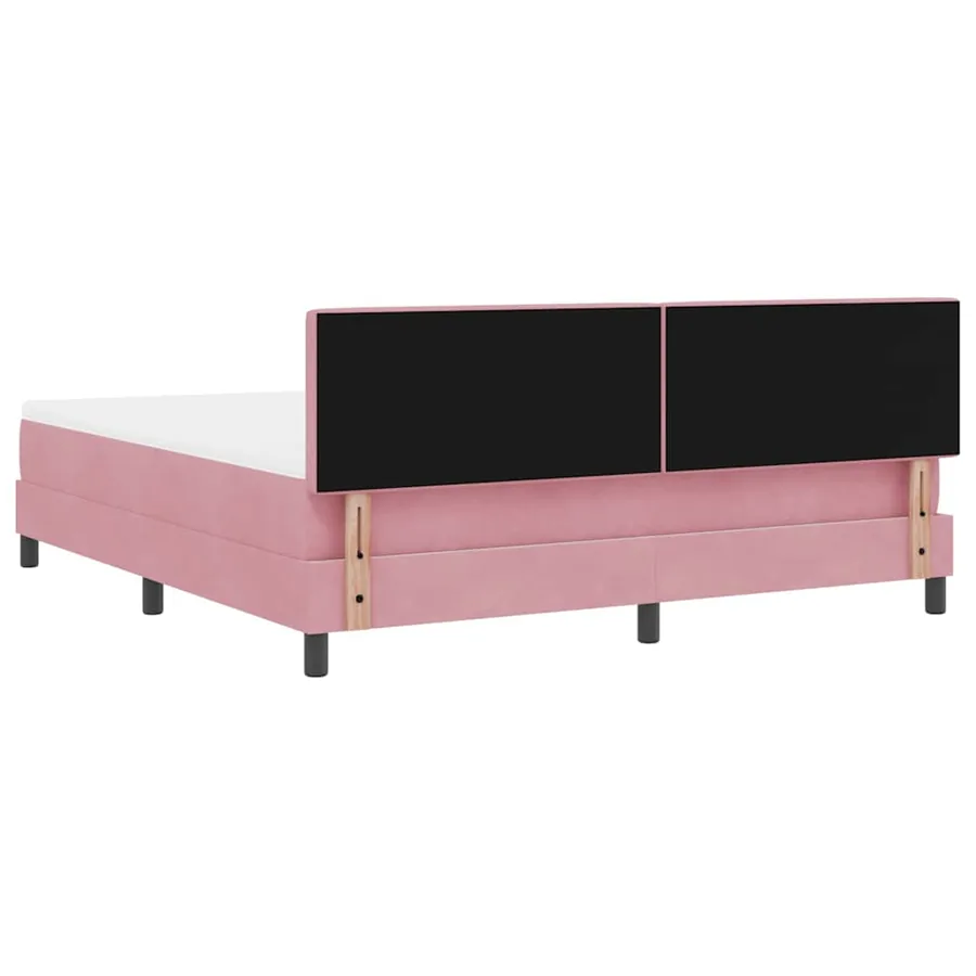 Lit à ressort LED avec bandes LED Rose 180 x 200 cm Velours - 10