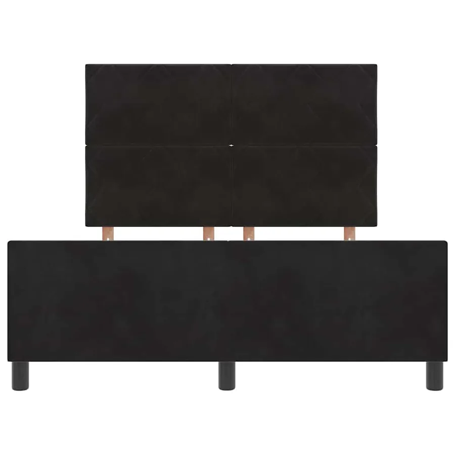 Lit à ressorts avec tête de lit Noir 140 x 190 cm Velours - 7