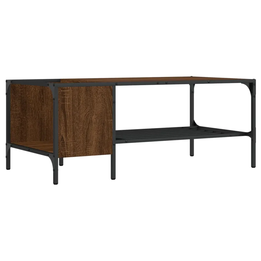 Table basse avec support chêne marron 100x51x40 cm - 2