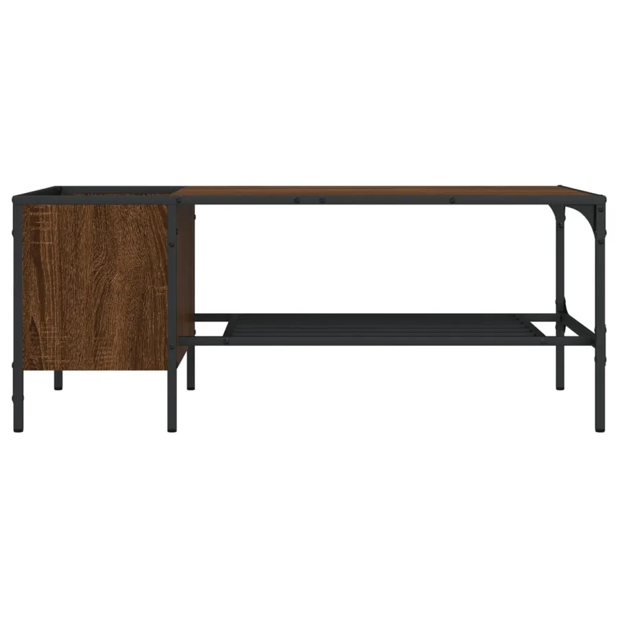Table basse avec support chêne marron 100x51x40 cm - 4