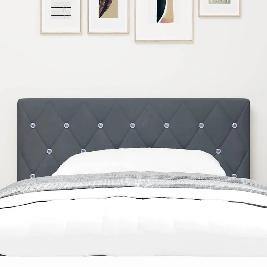 Tête de lit LED avec bandes LED Gris foncé 90 cm Velours - 3