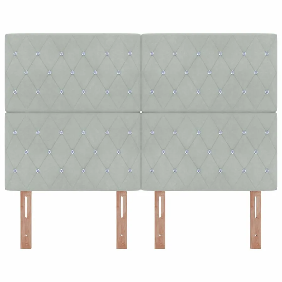 Tête de lit LED avec bandes LED Gris clair 160 cm Velours - 5