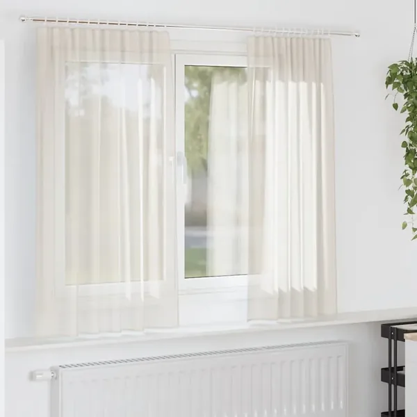 Rideaux en voile à œillets 2 pcs couleur crème