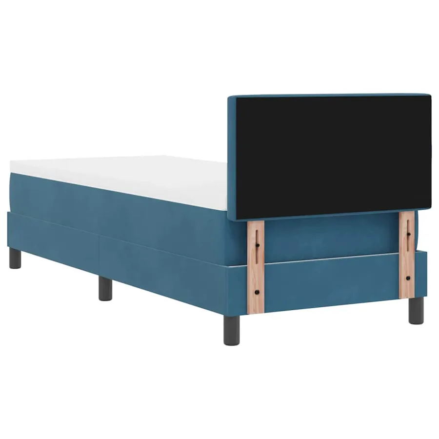 Lit à ressort LED avec matelas Bleu foncé 80 x 200 cm Velours - 10