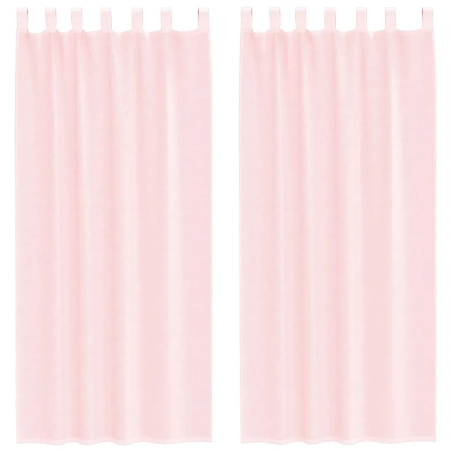 Voilages à œillets 2 pcs rose clair 140 x 225 cm - 2