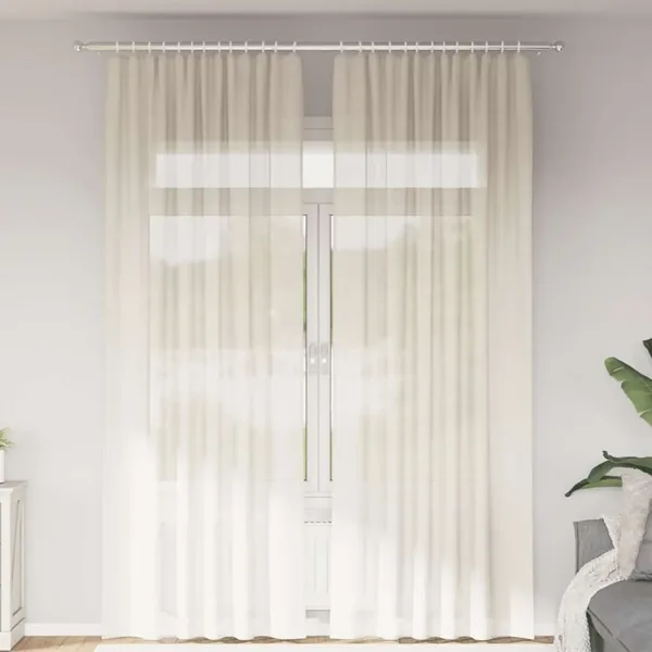 Rideaux en voile à œillets 2 pcs couleur crème