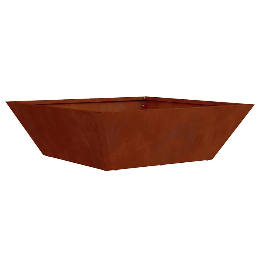 Cache-pot de jardin Rouillé 50 x 50 x 15 cm Acier patiné - 2