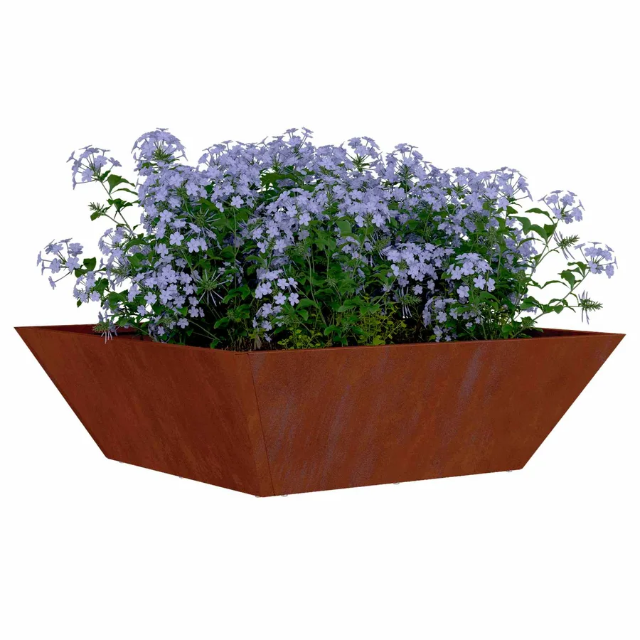 Cache-pot de jardin Rouillé 50 x 50 x 15 cm Acier patiné - 3