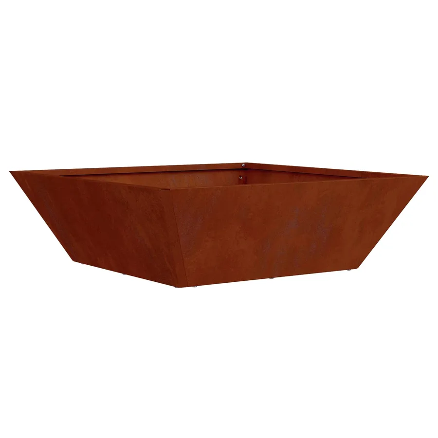 Cache-pot de jardin Rouillé 50 x 50 x 15 cm Acier patiné - 5