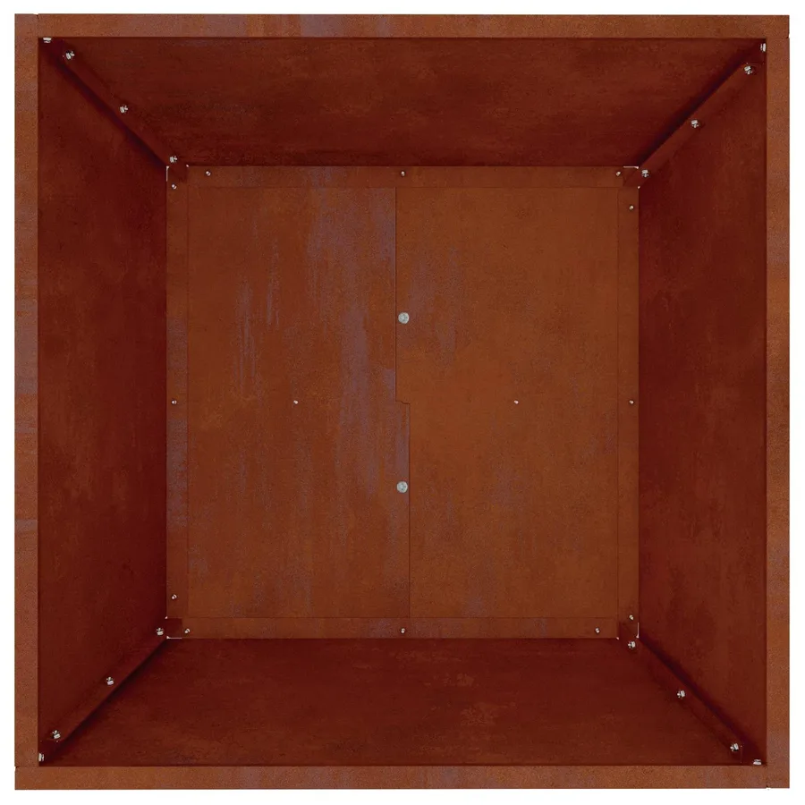 Cache-pot de jardin Rouillé 50 x 50 x 15 cm Acier patiné - 9