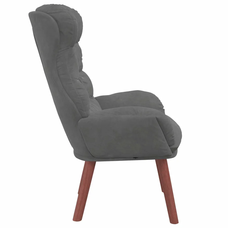 fauteuil Gris foncé 69 x 74 x 93 cm Velours - 5