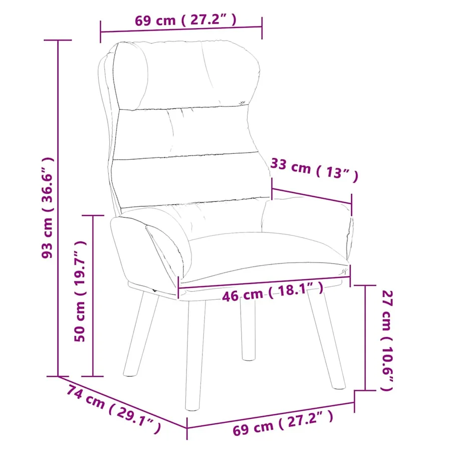 fauteuil Gris foncé 69 x 74 x 93 cm Velours - 9