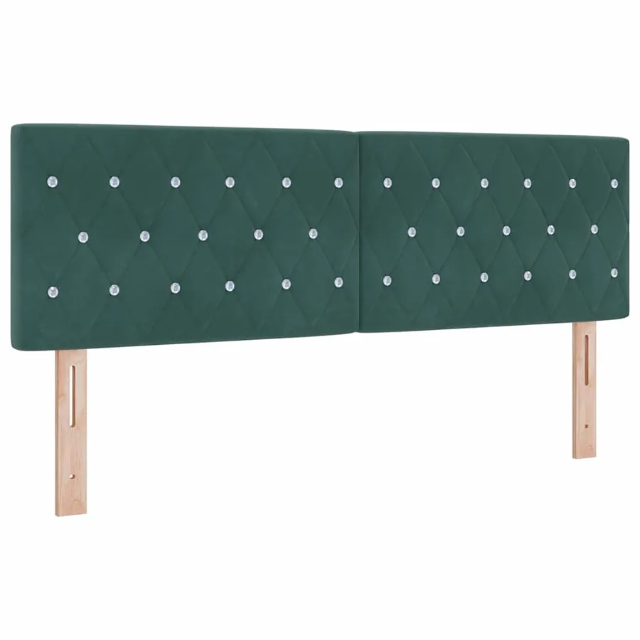 Tête de lit LED avec bandes LED Vert foncé 144 cm Velours - 2