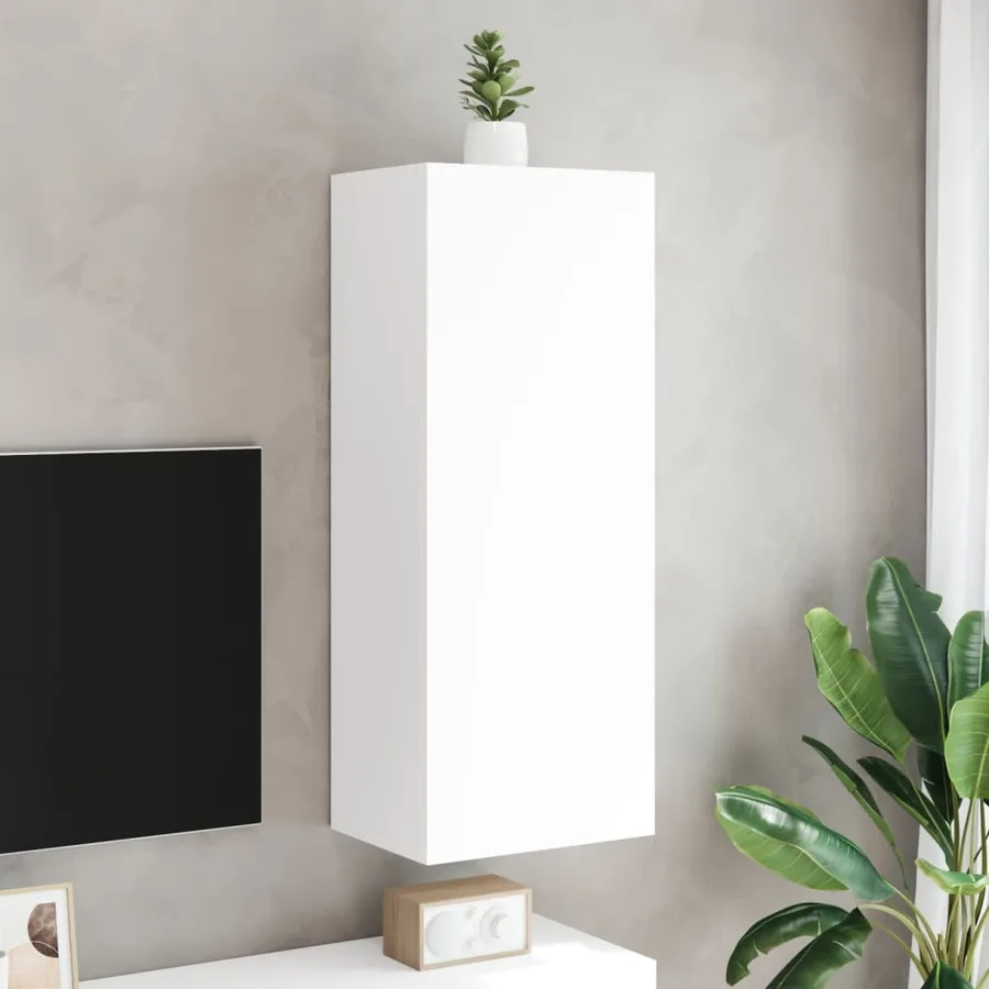 Meuble TV mural blanc 40,5x30x102 cm bois d'ingénierie - 3