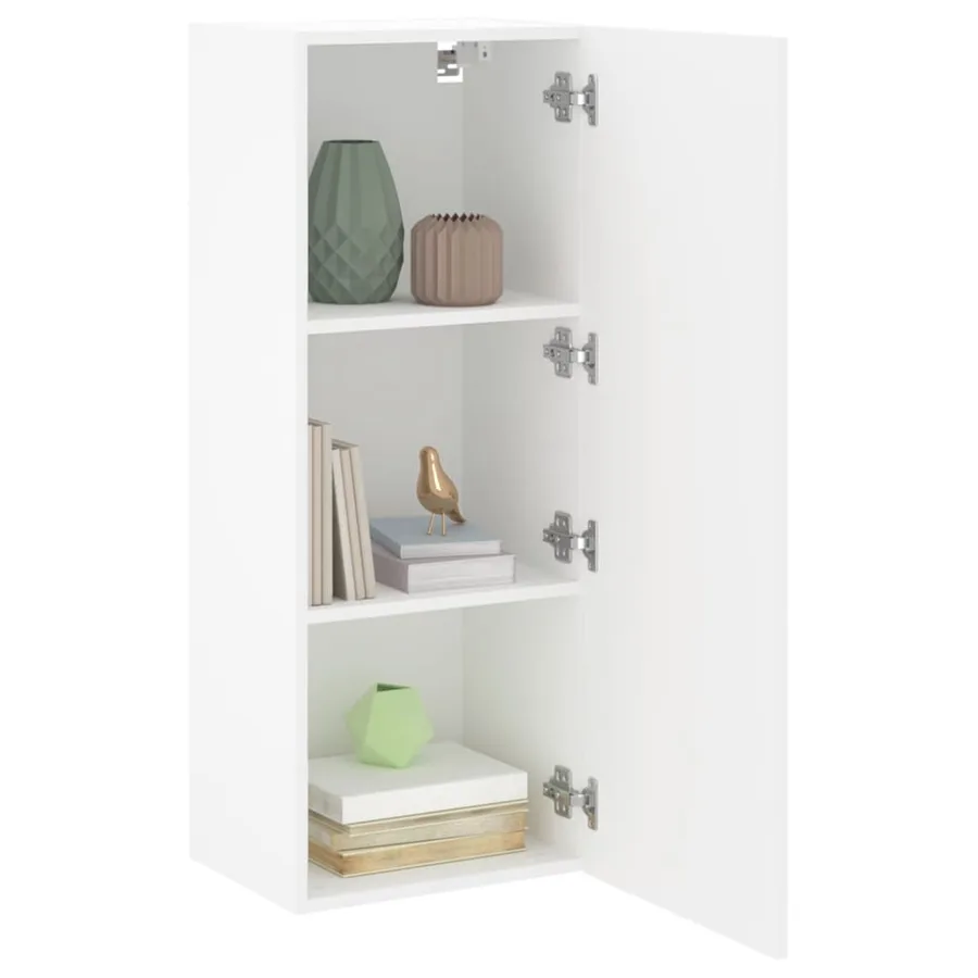 Meuble TV mural blanc 40,5x30x102 cm bois d'ingénierie - 5