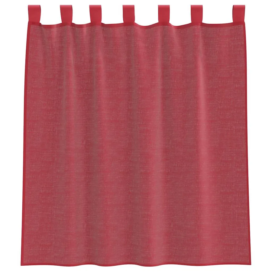 Voilages à œillets 2 pcs rouge bordeaux 140 x 140 cm - 4