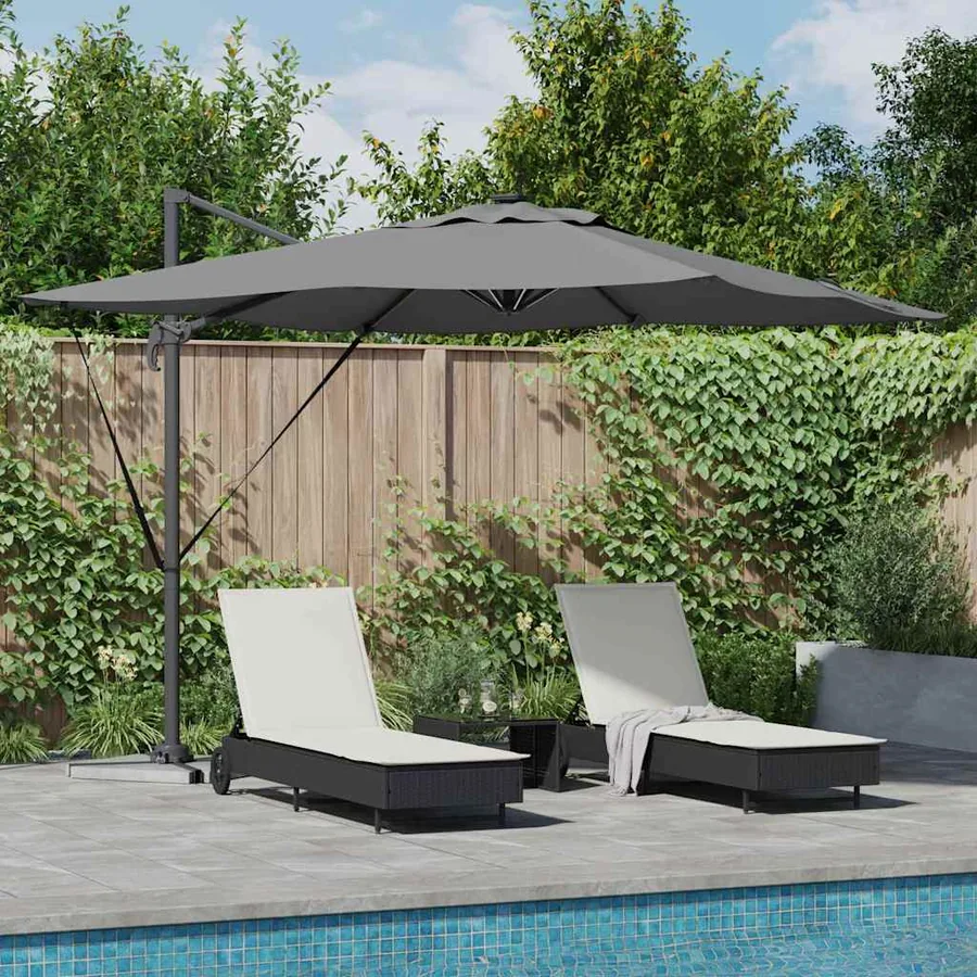 Parasol Anthracite 286 x 284 x 270 cm Aluminium et polyester