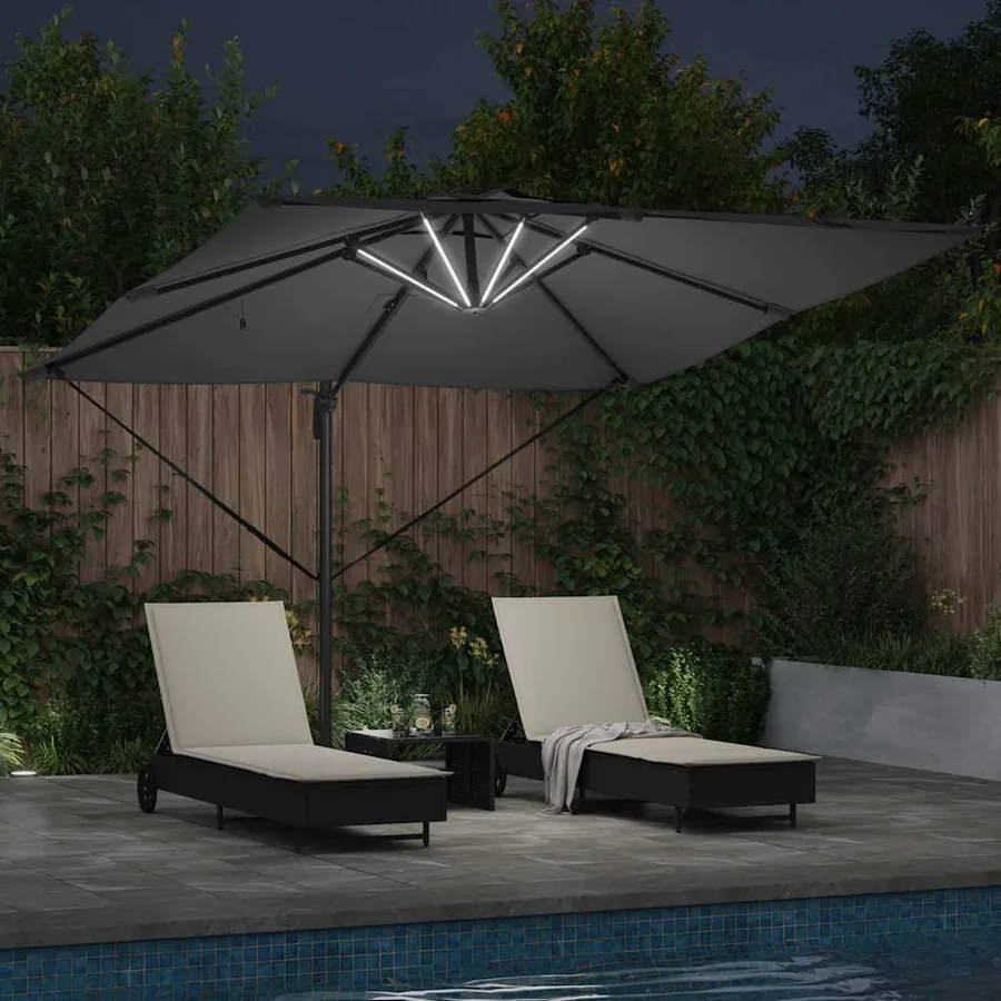 Parasol Anthracite 286 x 284 x 270 cm Aluminium et polyester - 4