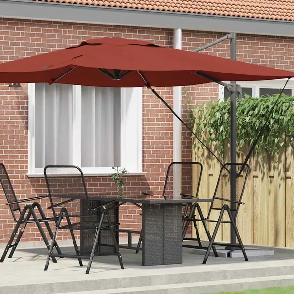 Parasol Roma Rouge 286 x 284 x 265 cm Aluminium et polyester