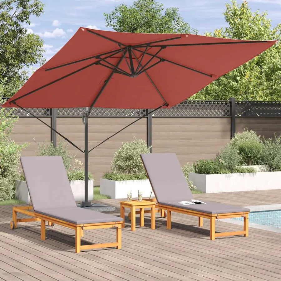 Parasol Roma Rouge 286 x 284 x 265 cm Aluminium et polyester - 4