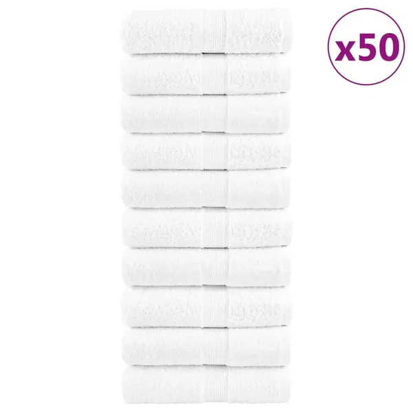 Gants de toilette de qualité supérieure SOLUND 50 pcs blanc