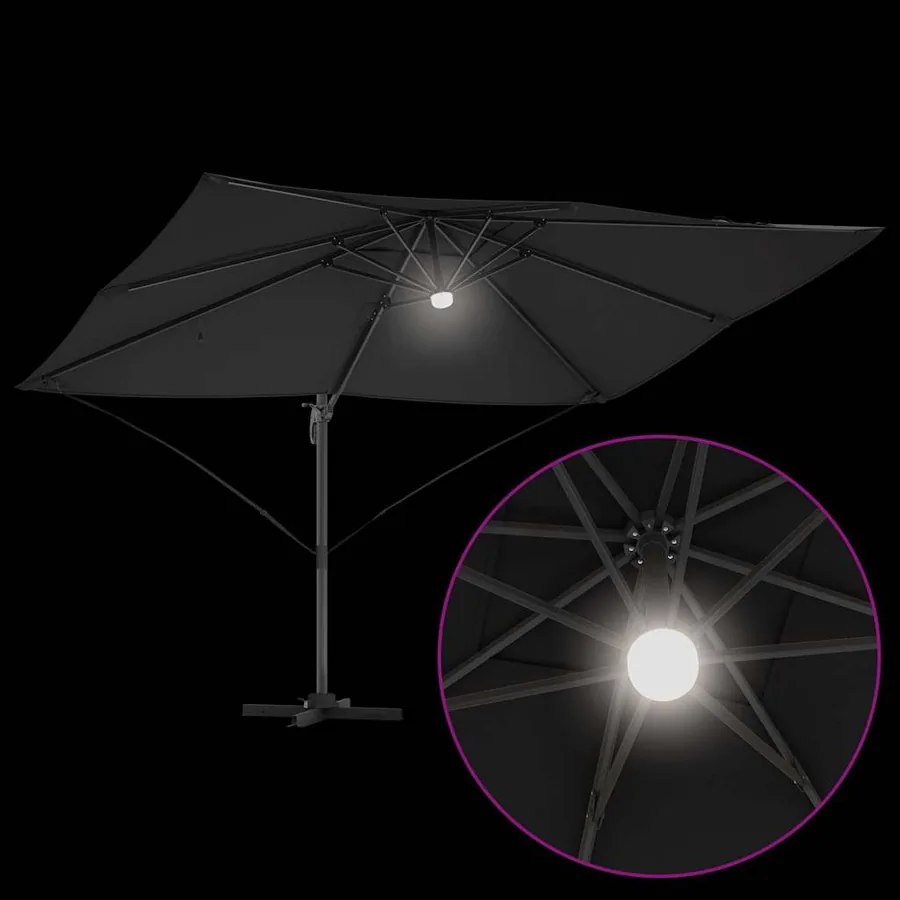 Parasol Noir 351 x 250 x 253 cm Polyester et Aluminium - 11
