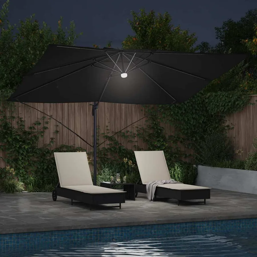 Parasol Noir 351 x 250 x 253 cm Polyester et Aluminium - 4