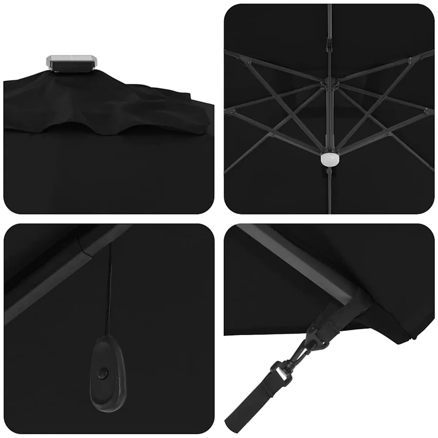 Parasol Noir 351 x 250 x 253 cm Polyester et Aluminium - 9