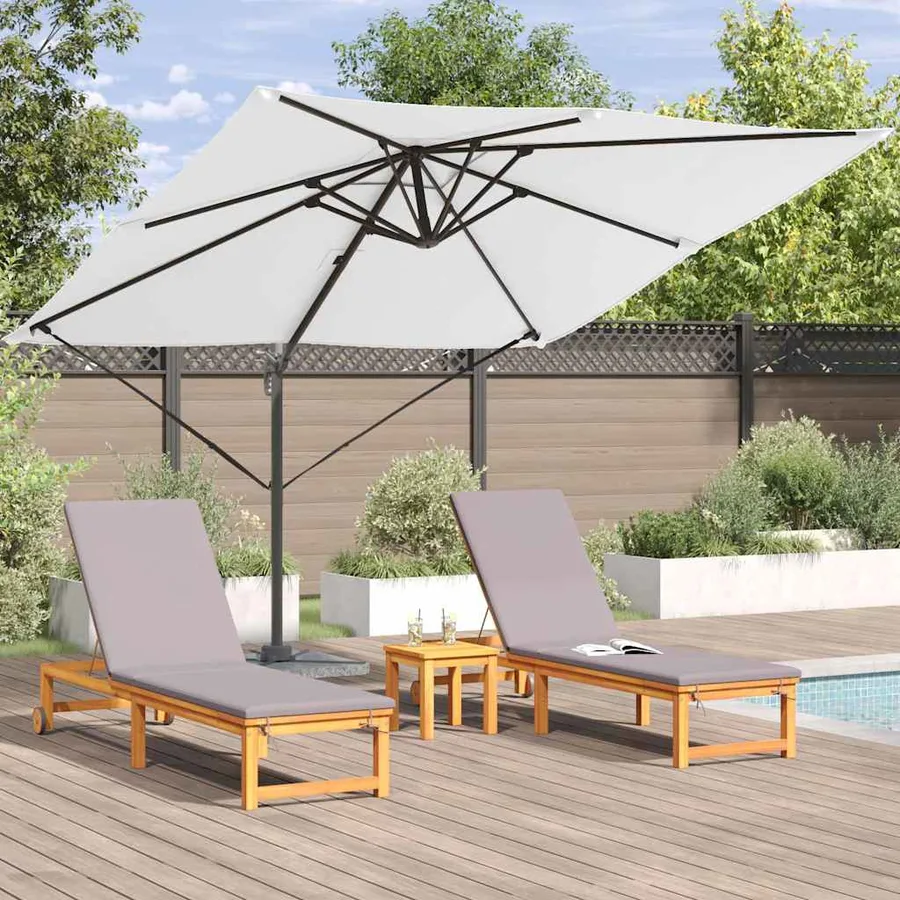 Parasol Roma Beige 286 x 284 x 265 cm Aluminium et polyester - 4