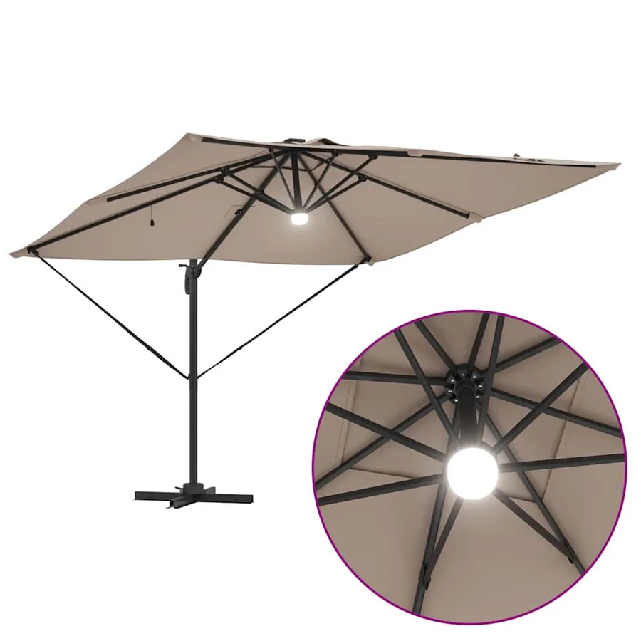 Parasol Roma Taupe 286 x 284 x 270 cm Aluminium et polyester - 12