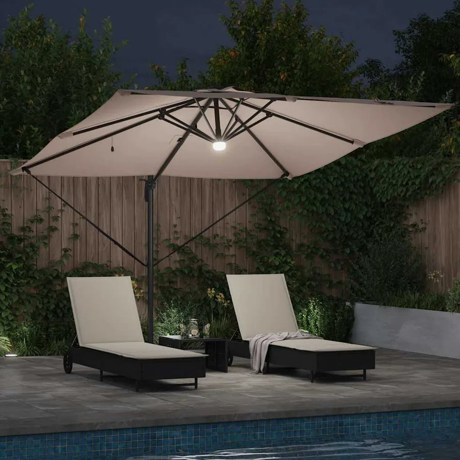 Parasol Roma Taupe 286 x 284 x 270 cm Aluminium et polyester - 4