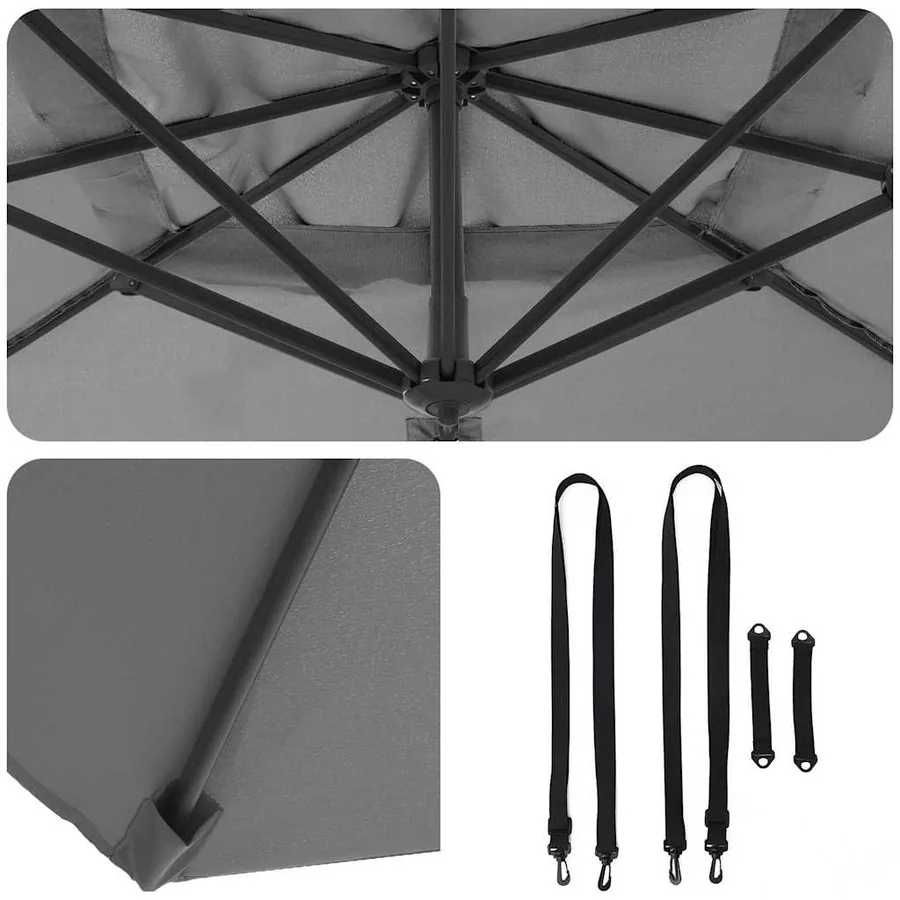 Parasol Roma Anthracite 286 x 284 x 265 cm - 10