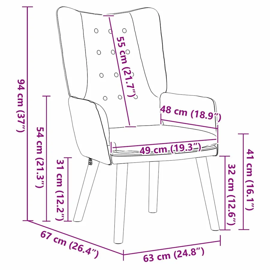 fauteuil Vert clair 63 x 67 x 94 cm Velours - 9