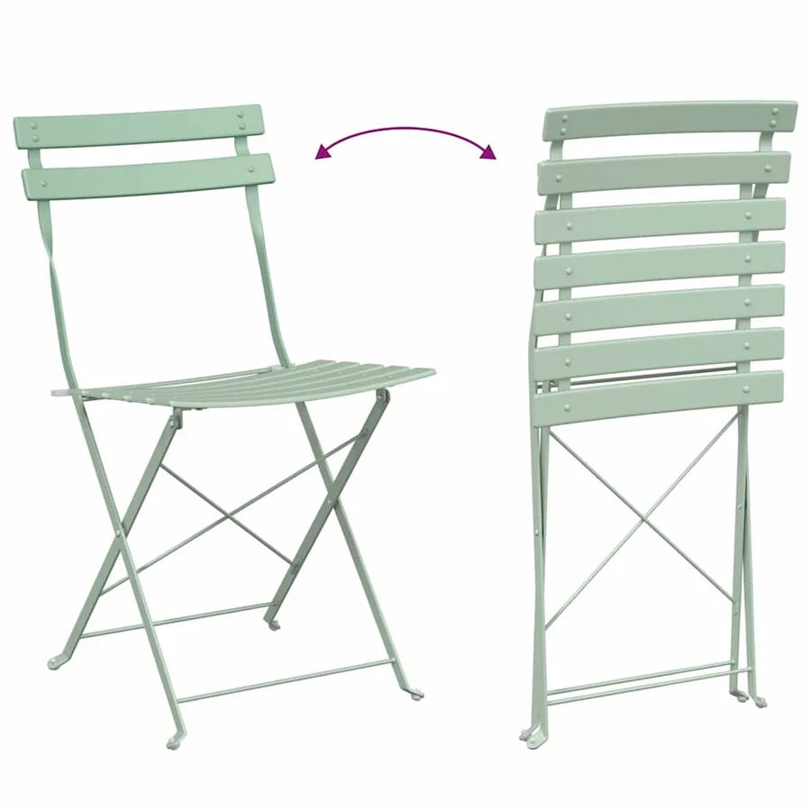 Chaise de jardin pliante 2 pcs Menthe claire 42 x 46 x 82cm - 11