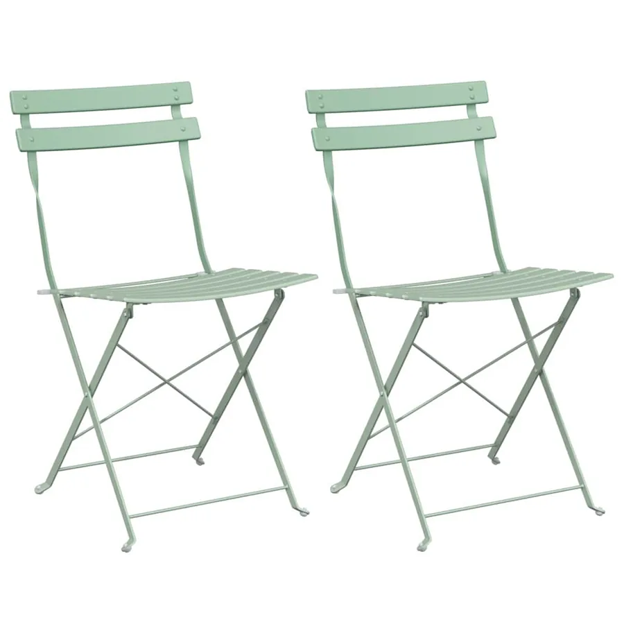 Chaise de jardin pliante 2 pcs Menthe claire 42 x 46 x 82cm - 2