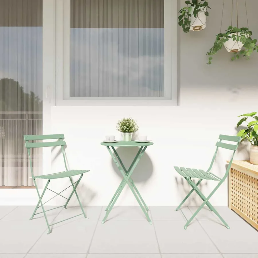 Chaise de jardin pliante 2 pcs Menthe claire 42 x 46 x 82cm - 3
