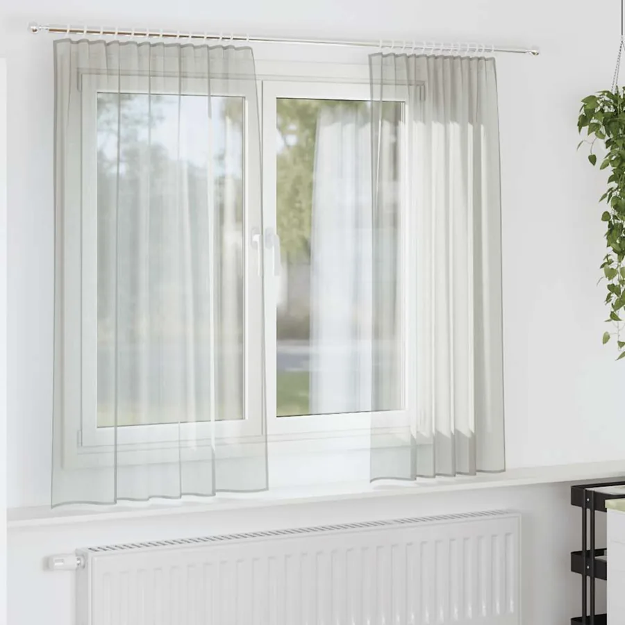 Rideaux en voile à œillets 2 pcs gris clair