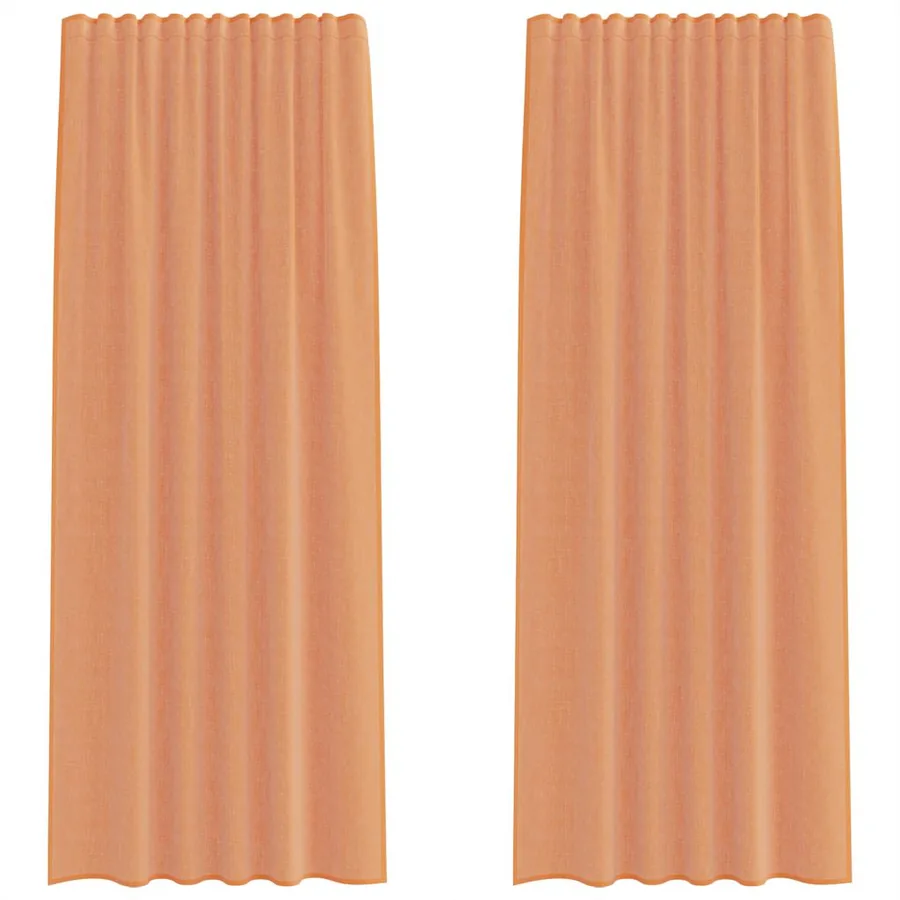 Rideaux en voile à œillets 2 pcs couleur terre cuite - 2