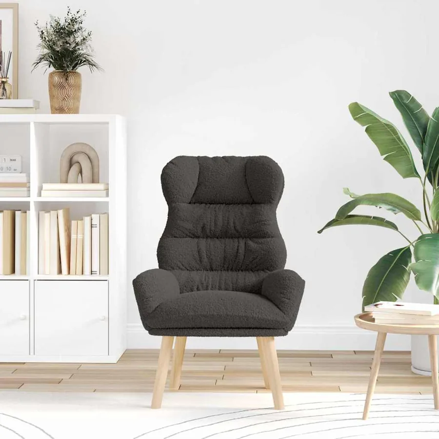 fauteuil Gris foncé 69 x 74 x 93 cm Tissu Sherpa - 3