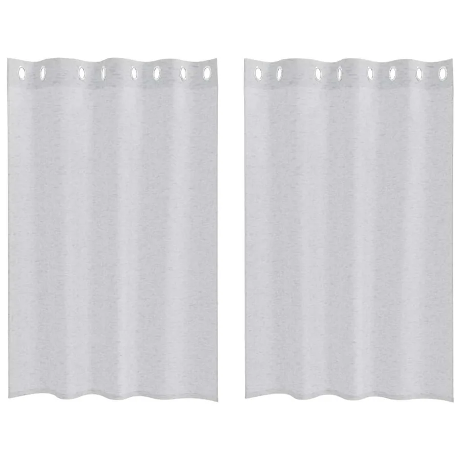 Rideau en Voile 2 pcs Gris clair 140 x 140 cm Polyester - 2