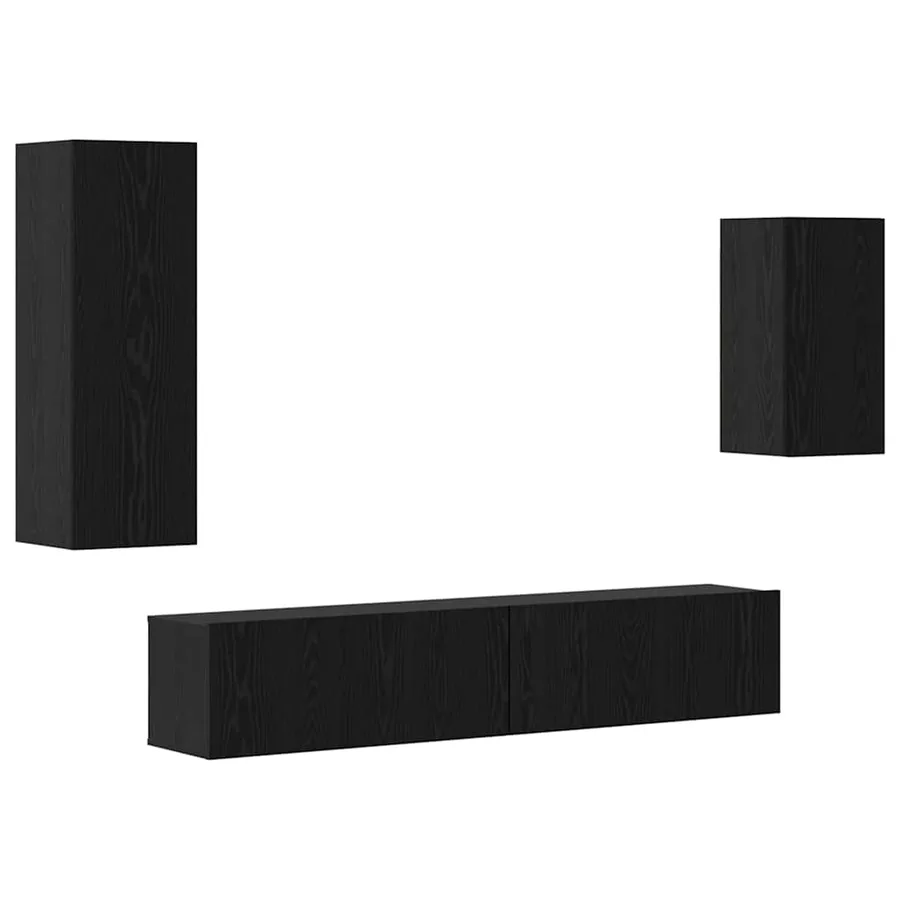 Ensemble meuble TV 4 pcs Chêne noir Bois d'ingénierie - 2